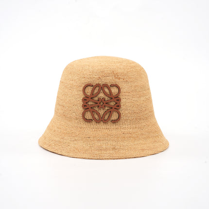 Cappello Loewe in rafia e pelle di vitello