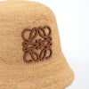 Cappello Loewe in rafia e pelle di vitello