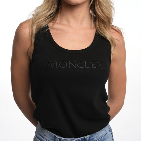 Canotta Moncler con logo ricamato